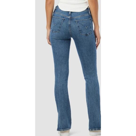 Hudson Jeans 31 Barbara High Rise Straight Leg Lottery Stretch Denim Logo - Picture 1 of 12